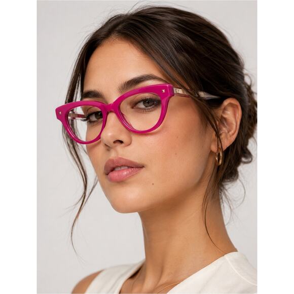 NEW!! Valentino Hot Pink Cat-Eye Women\'s Eyeglass Frames - Authentic main image 12